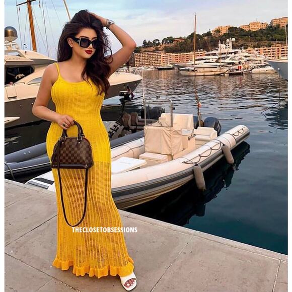 MANGO X SIMON MILLER BLOGGER FAVE!!! Long Dress with Ruffled Hem NWT - Picture 10 of 16